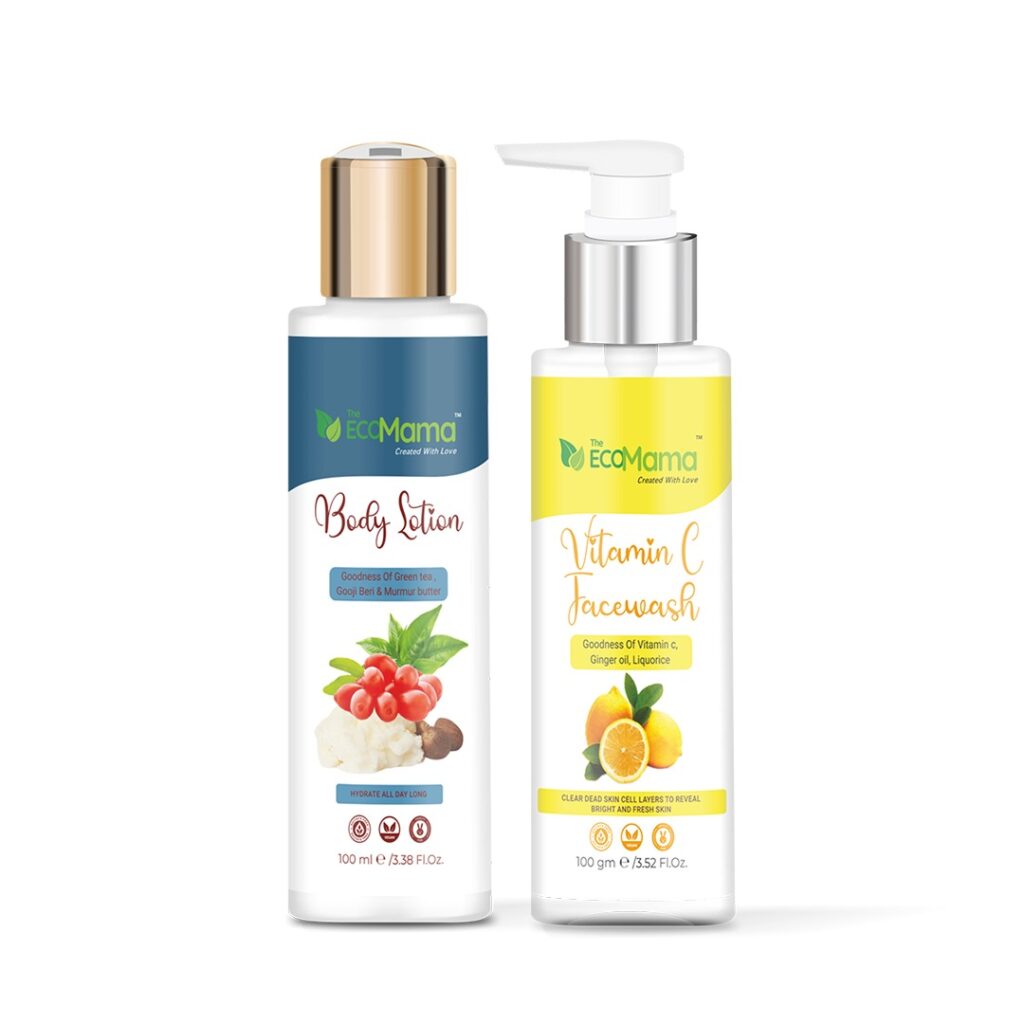 Body Lotion – (100ML) & Vitamin-C Facewash – (100GM) Brightens Skin | Evens Skin Tone