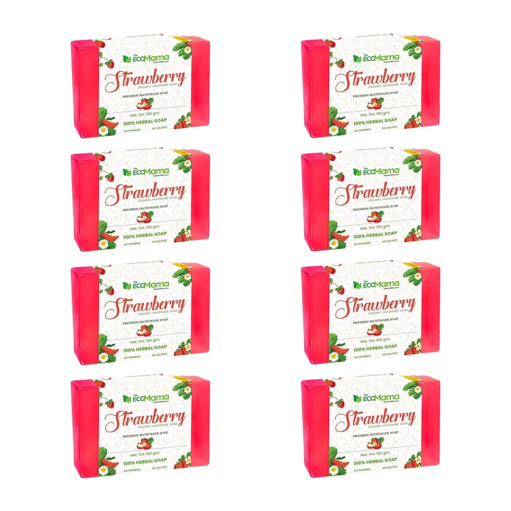 Strawberry Organic Handmade Soap - 100g (Pack of 8)